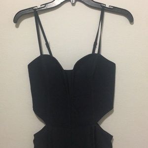 Cute navy jumpsuit with side cutouts